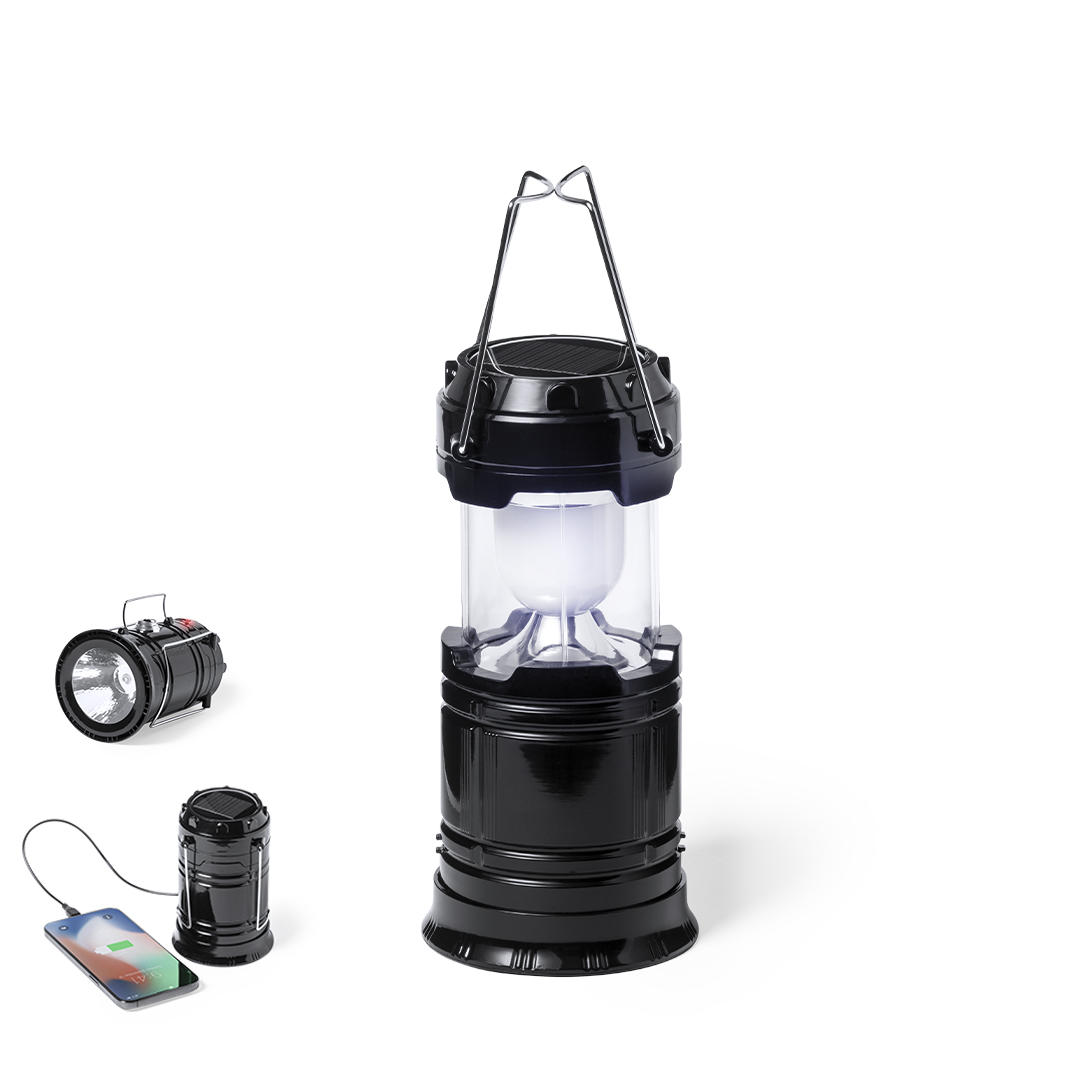 Multifunktionel powerbank lampe med solceller 1200 mAh - Badgeland