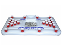 Oppustelig beer pong bord, med tryk