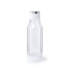 Dobbeltvægget transparent termoflaske med skruelåg, 500 ml