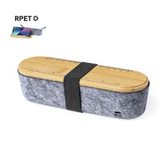 Bambus og filt penalhus m. lineal og smartphone holder