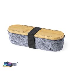 Bambus og filt penalhus m. lineal og smartphone holder