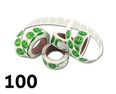 100 stk. Grønne Glade smiley klistermærker 2 cm