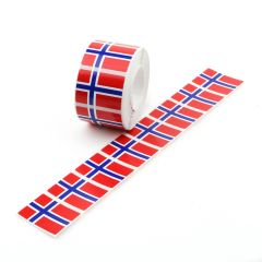 Norske klistermærke flag på rulle - 4000 stk. 