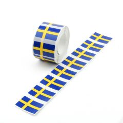 Svenske flag klistermærker på rulle - 4000 stk. 