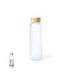 Sublimations glasflaske med bambus låg 500 ml