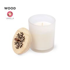 Vanilje duftlys med snefnug træ låg