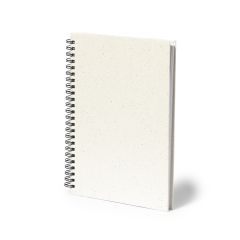 Notesbog med spiralryg og genbrugt pap cover og blanke sider, A5