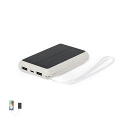 Powerbank af hvedestrå med solopladning 5000 mAh