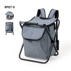 Rygsæk med indbygget foldestol og kølerum