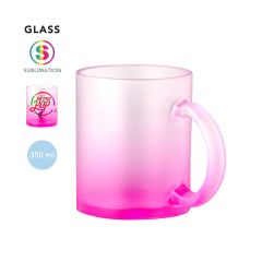 Glas krus med farvet gradient og mulighed for fuldfarve tryk 350 ml