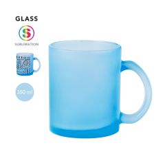 Farvet glas krus med mulighed for fuldfarve tryk 350 ml