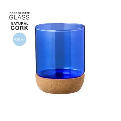 Transparent farvet glas med kork bund 450 ml