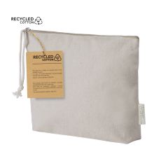 Enkel naturfarvet toilettaske i genanvendt bomuld