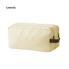 Toilet taske i kraftig kanvas med to lommer 