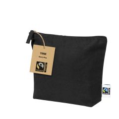 Elegant sort toilet taske af fairtrade bomuld 