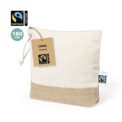 Toilet taske af Fairtrade bomuld med jute bund