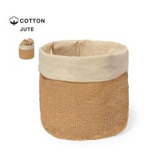 Rund jute og bomuld brødkurv