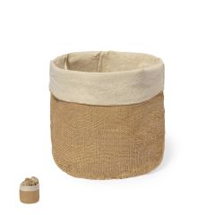 Rund jute og bomuld brødkurv