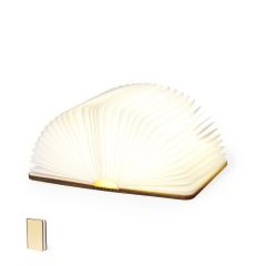 Folde lampe af træ med bog design 