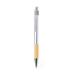 Kuglepen af genanvendt aluminium med bambus og stylus