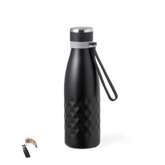 Termoflaske med diamantmønster og silikonestrop 550 ml
