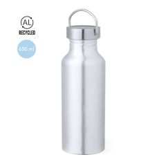 Stor drikkeflaske af genbrugt aluminium og bærehank 650 ml