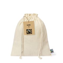 Pose med snoreluk til indpakning i fairtrade bomuld 25 x 30 cm