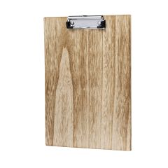 Clipboard i rustik træ A4 med logo tryk mulighed