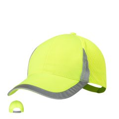 Neon gul kasket med refleks og mesh bagside - mulighed for logo