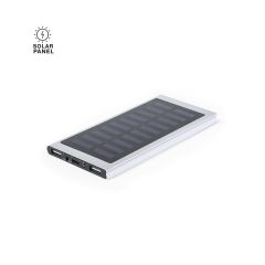 Aluminium powerbank med solcelle 8000 mAh