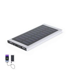 Aluminium powerbank med solcelle 8000 mAh