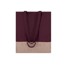 Bomulds mulepose med jute bund og lang hank