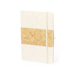 Notesbog af linned og kork med blanke A5 sider