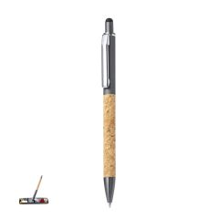 Kuglepen i aluminium og kork med stylus touch