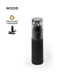 6 farveblyanter i genbrugt pap cylinder form