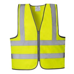 Kraftig unisex refleks vest med lynlås - mulighed for logo Gul