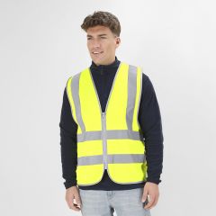 Kraftig unisex refleks vest med lynlås - mulighed for logo