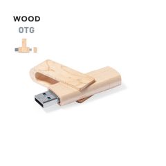 OTG USB stick i træ design med mulighed for logo 16 GB (Afgiftspligtig)