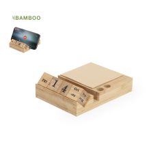 Bambus kalender / smartphone holder med sticky notes