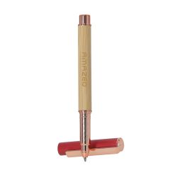 Aluminium bambus kuglepen med rosa guld design