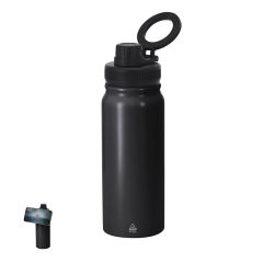 Sort termoflaske med magnetisk smartphone holder 600 ml