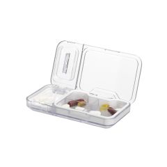 Transparent pilleæske med 4 rum