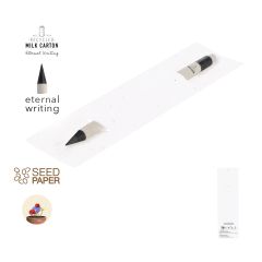 Evigheds blyant af genanvendte mælkekartoner i frøpapir indpakning