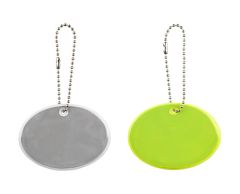 Oval refleks i kæde - med eget logo