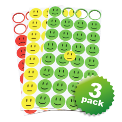 Pakke med 2cm Smiley magneter - 3 ark i hver pakke
