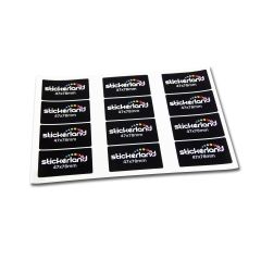 Firkantede papir klistermærker på A4 ark