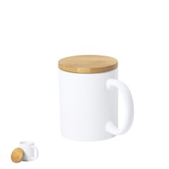 Keramisk krus med bambuslåg 370 ml