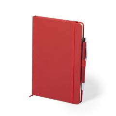 Notesbog i A5 inkl. kuglepen og linjerede sider