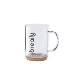 Stort glas med hank og kork bund 450 ml