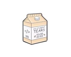 Mælkekarton CS student tears pin